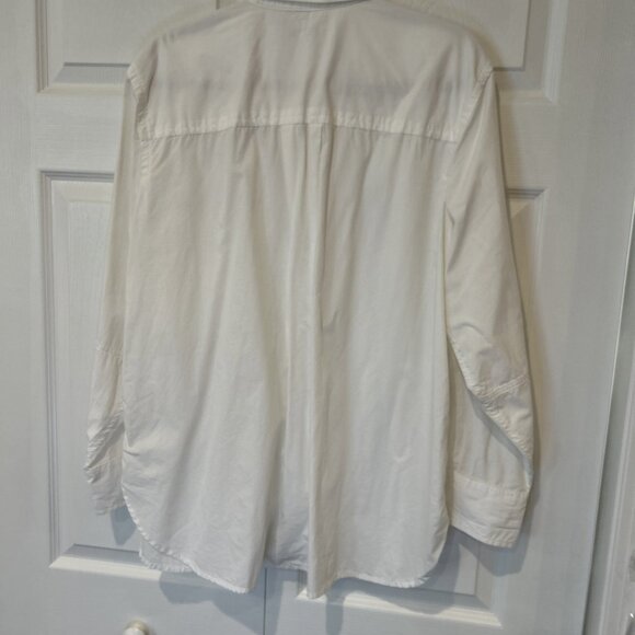 Free Assembly White Long Sleeve Button Down Shirt Relaxed Fit XL - Picture 4 of 8